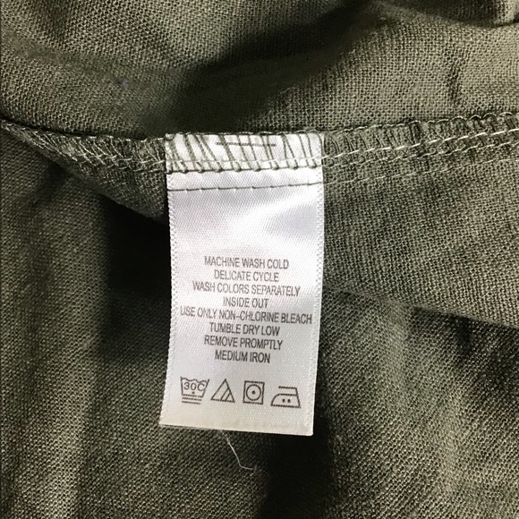 Big & Tall King Size Dark Green khaki short sleeve shirt Men Sz Large Tall NWOT - Picture 6 of 7